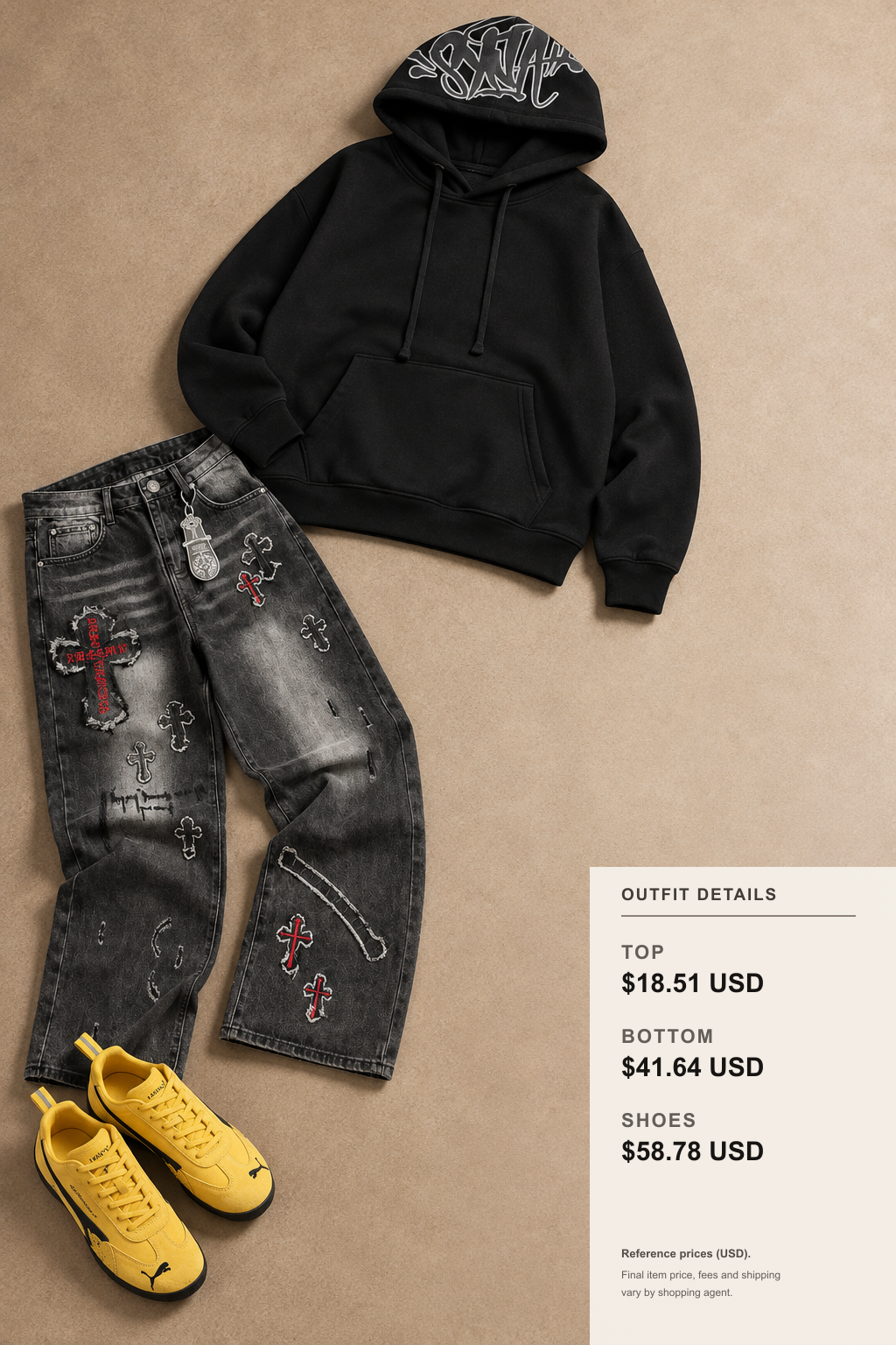 puma Hoodie: 3 Fall-Winter Outfit Ideas outfit 2 editorial flat lay for fashionreps