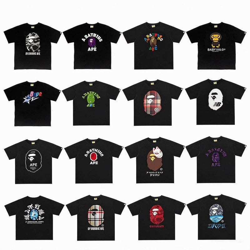 Bape Classic Monkey Print T-Shirt Collection Review: 100% Cotton, 250–300 gsm, Dozens of Colourways