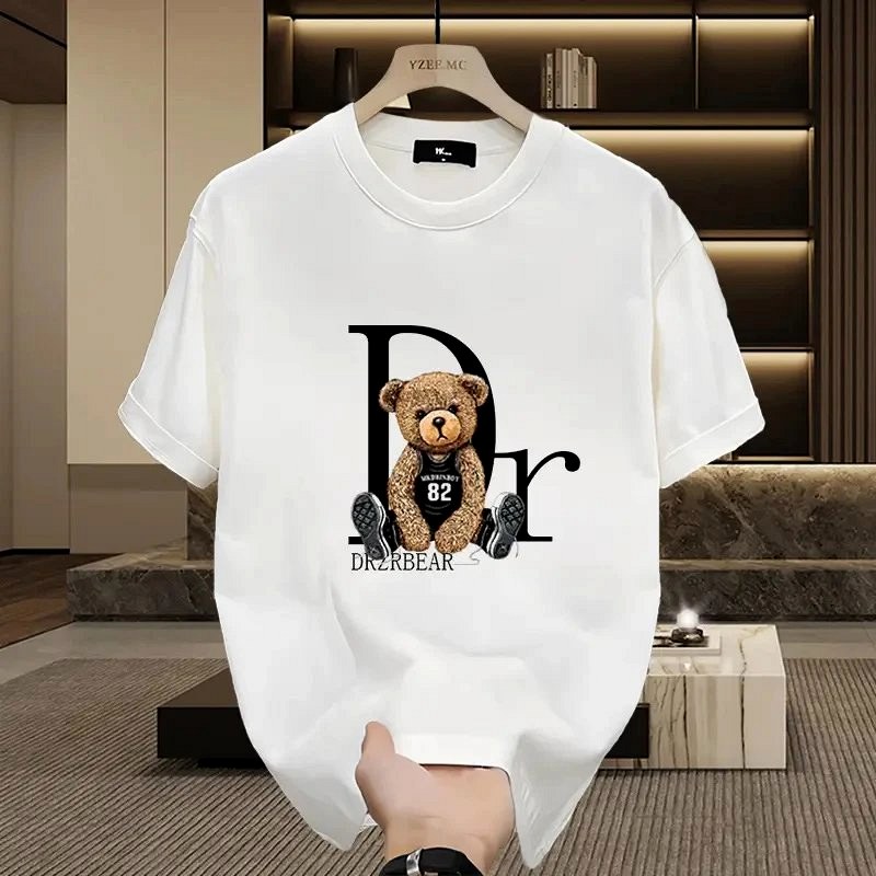 Dior Bear Graphic White T-Shirt Review: Loose 230g Cotton, Hot-Transfer Print