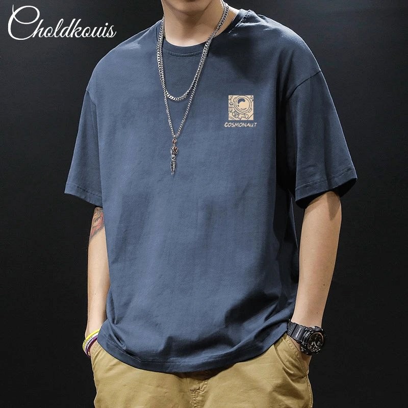 Foreign Trade Blue T-Shirt Review: A $5.97 Loose Drop-Shoulder Cotton Crewneck