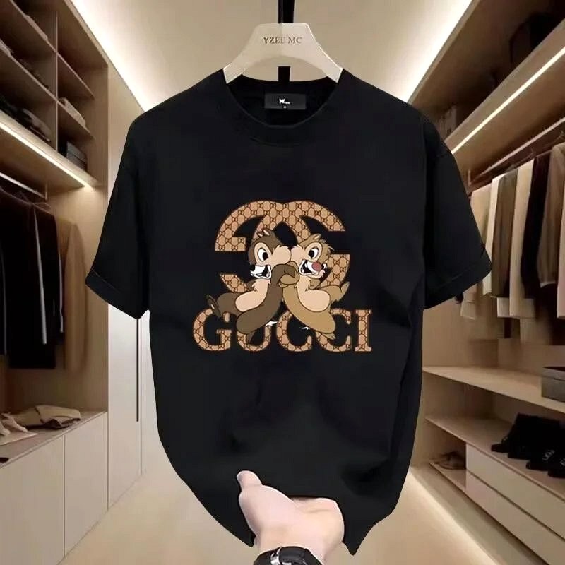 Gucci Black Playful Squirrel Streetwear T-Shirt Review: Combed Cotton, S–5XL