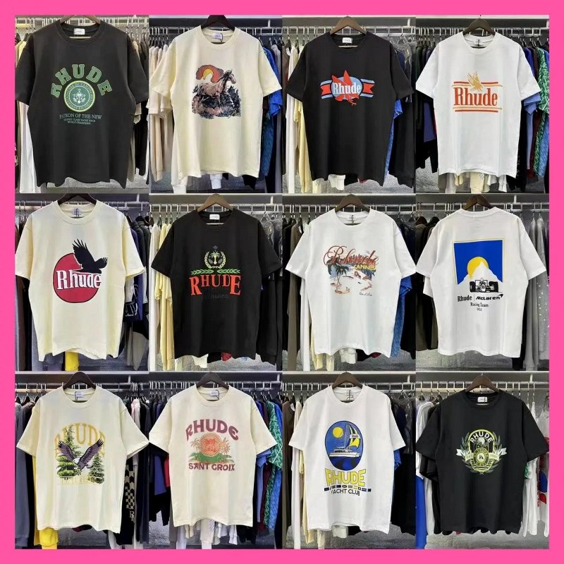 Rhude Streetwear T-Shirt Collection Review: 220g Long-Staple Cotton, Oversized Cut, Long Colour Run